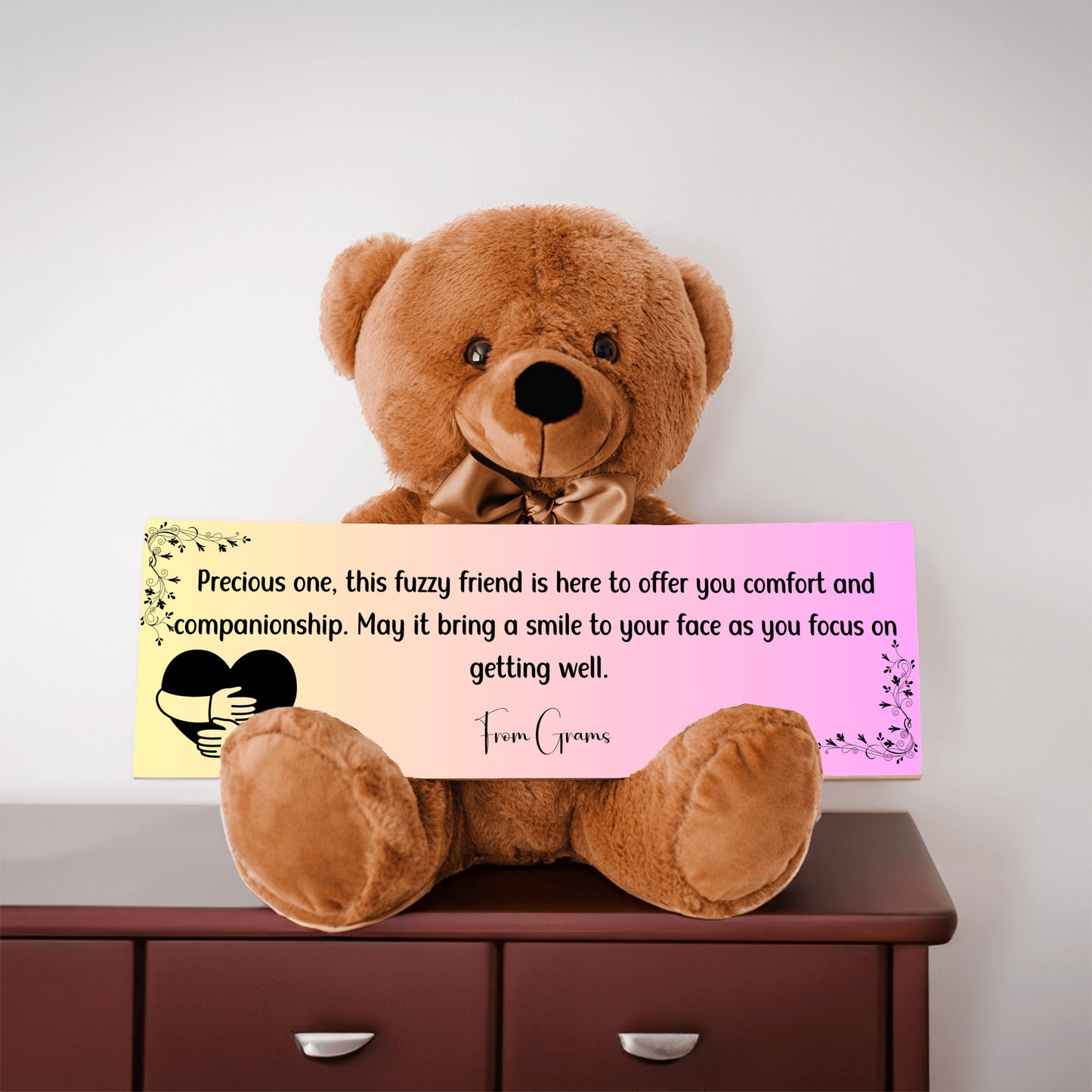 From Grams (grandparent) - Get Well Soon with this Cuddly Companion Premium Plush Bear, bringing comfort and companionship- shipping included