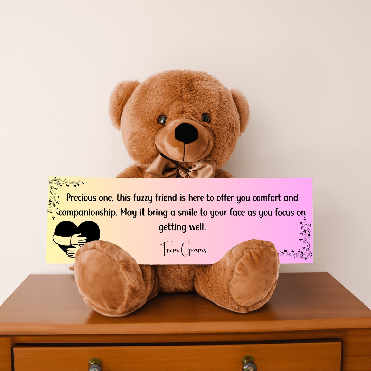 From Grams (grandparent) - Get Well Soon with this Cuddly Companion Premium Plush Bear, bringing comfort and companionship- shipping included