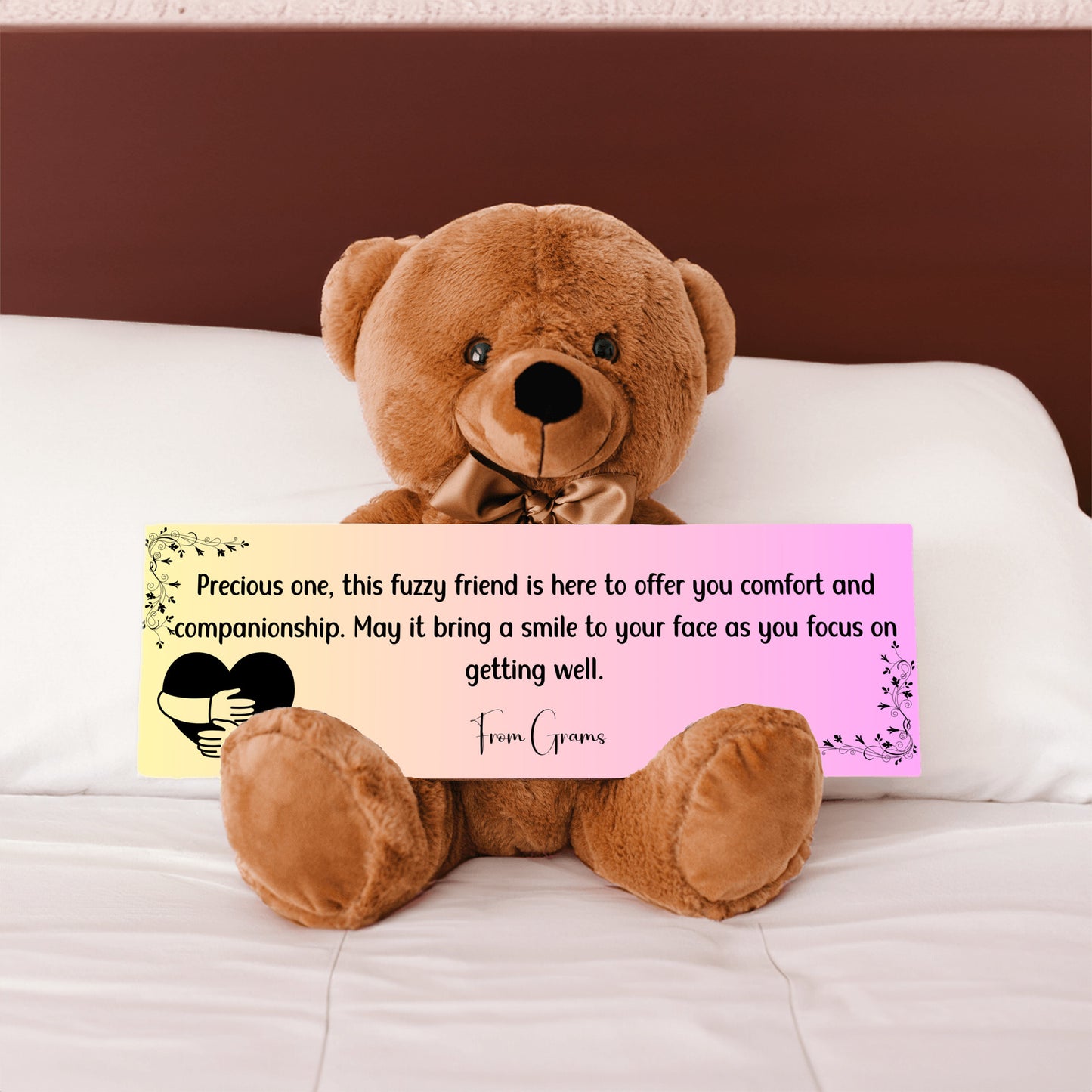 From Grams (grandparent) - Get Well Soon with this Cuddly Companion Premium Plush Bear, bringing comfort and companionship- shipping included