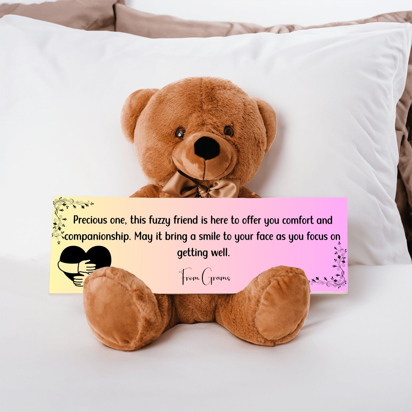 From Grams (grandparent) - Get Well Soon with this Cuddly Companion Premium Plush Bear, bringing comfort and companionship- shipping included