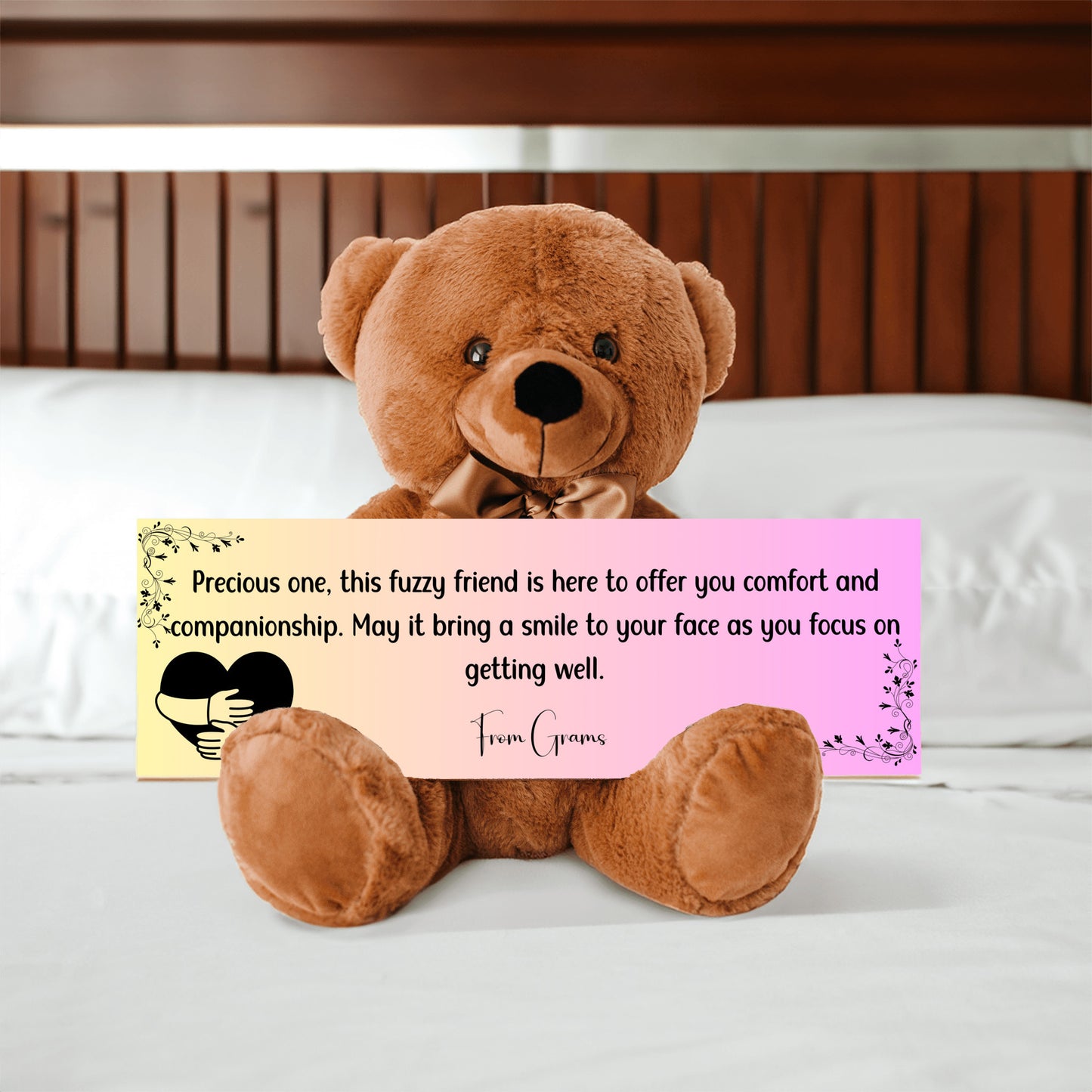 From Grams (grandparent) - Get Well Soon with this Cuddly Companion Premium Plush Bear, bringing comfort and companionship- shipping included