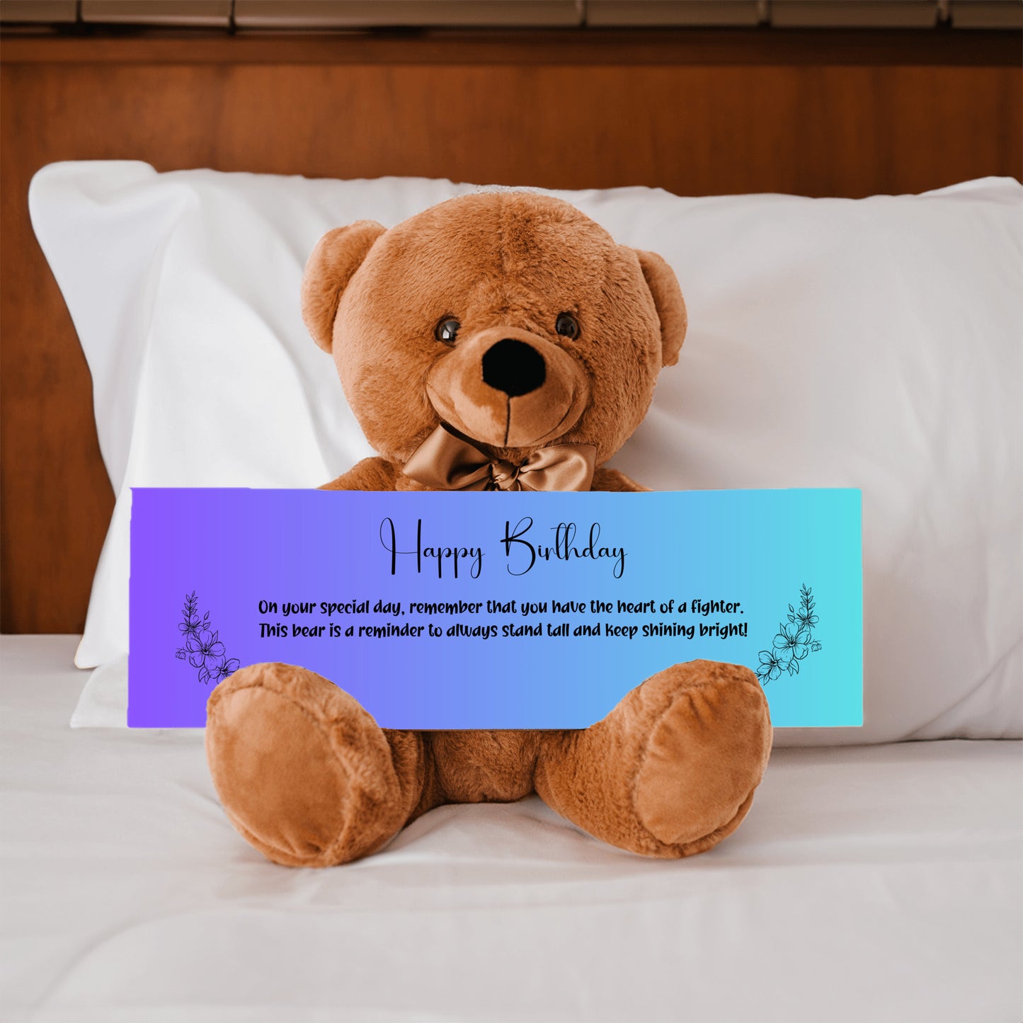 Resilient Spirit Birthday Plush Teddy Bear - A birthday message of resilience -  Free Shipping