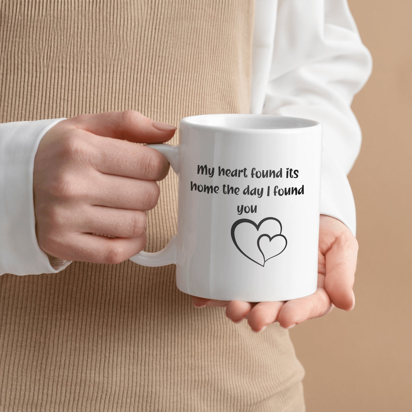 My heart found its home the day I found you ceramic coffee mug - free shipping to USA