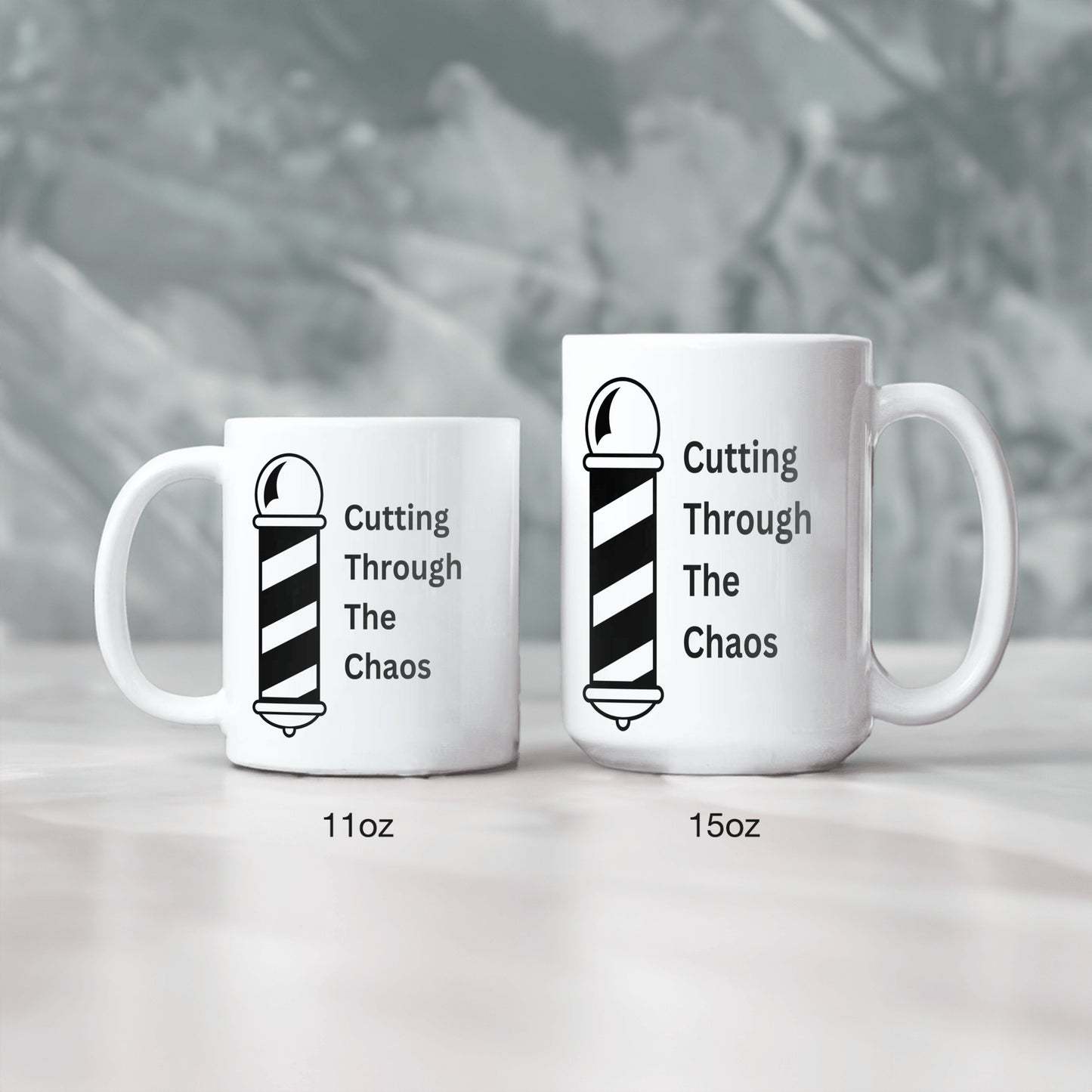 Fun barber mug - cutting through the chaos - free shipping