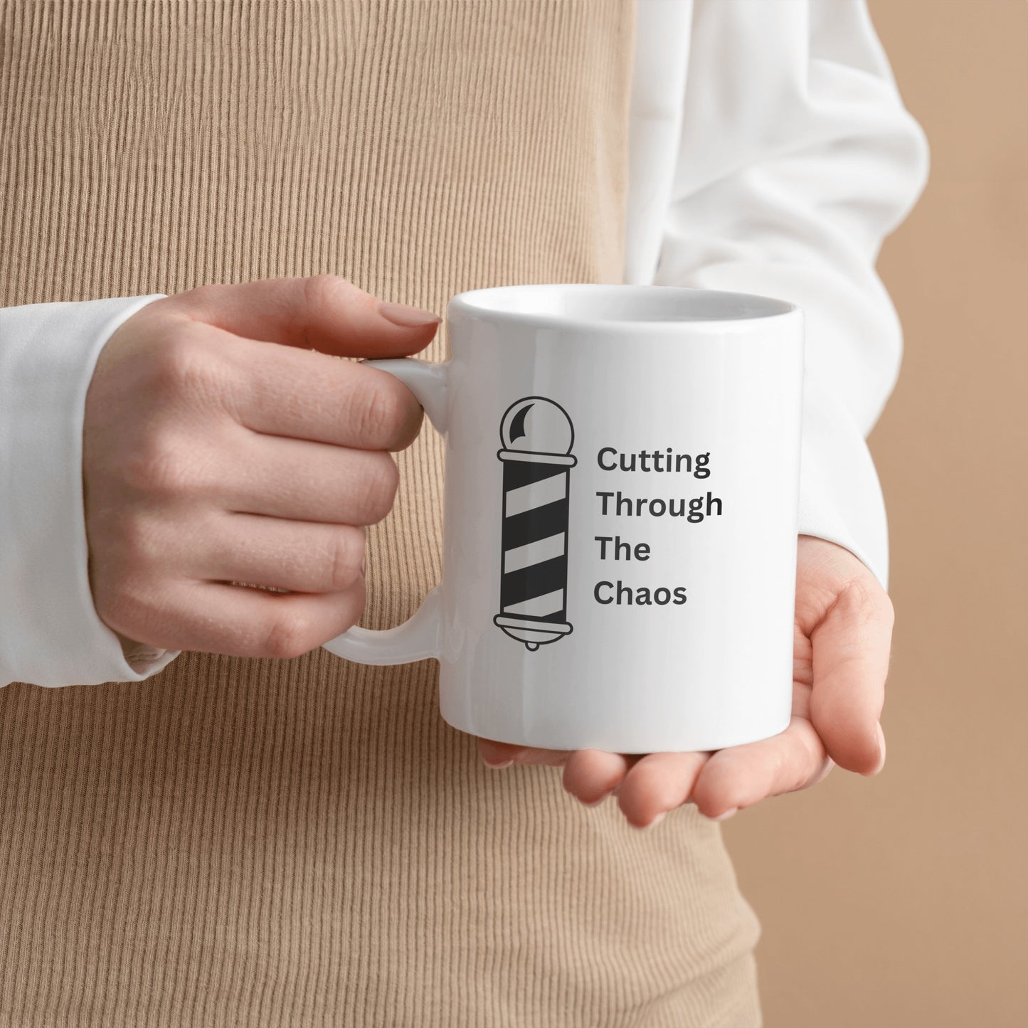 Fun barber mug - cutting through the chaos - free shipping