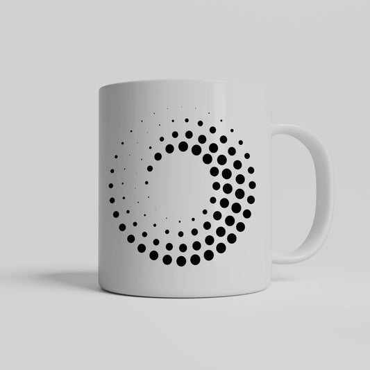 Swirl of Serenity Dotted spiral ceramic mug | abstract design | perfect mug for anyone - free shipping