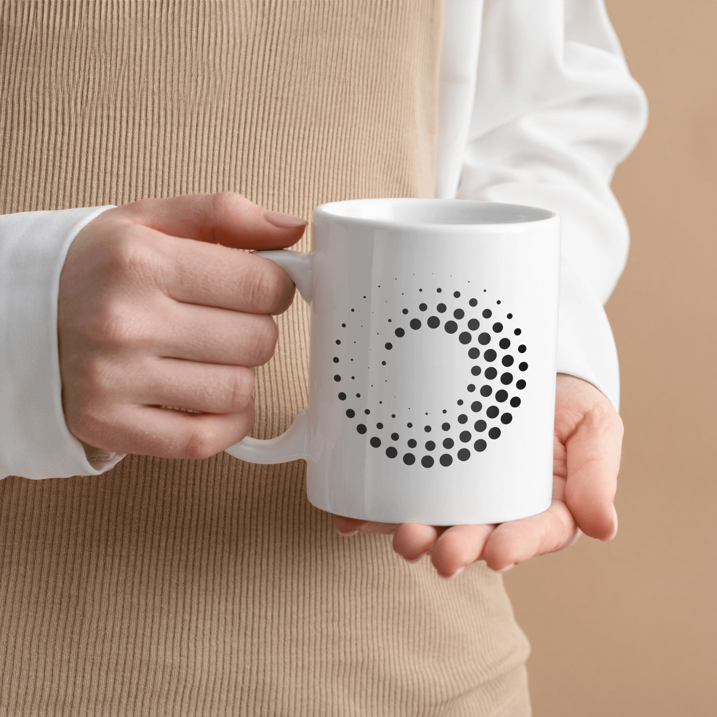 Swirl of Serenity Dotted spiral ceramic mug | abstract design | perfect mug for anyone - free shipping