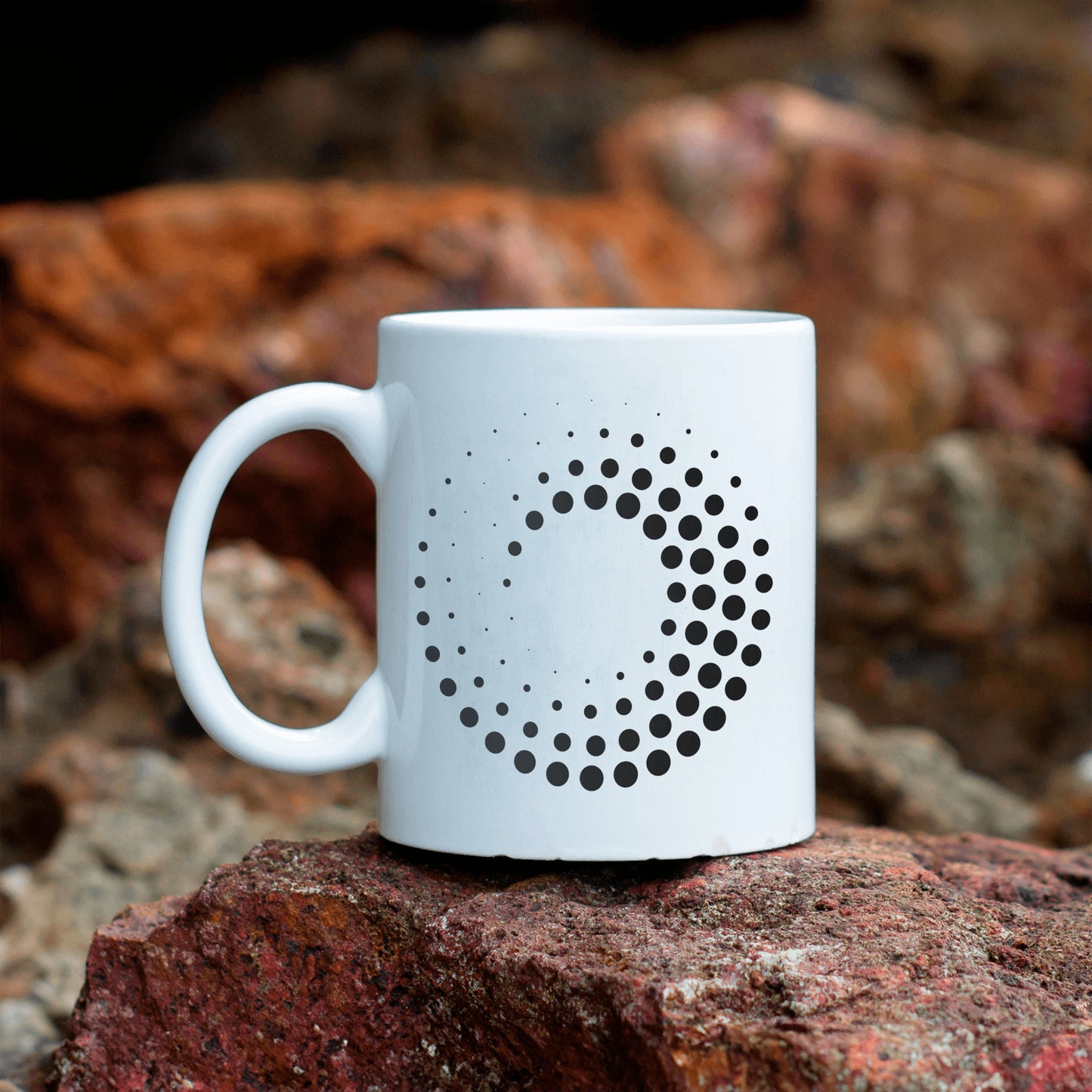 Swirl of Serenity Dotted spiral ceramic mug | abstract design | perfect mug for anyone - free shipping