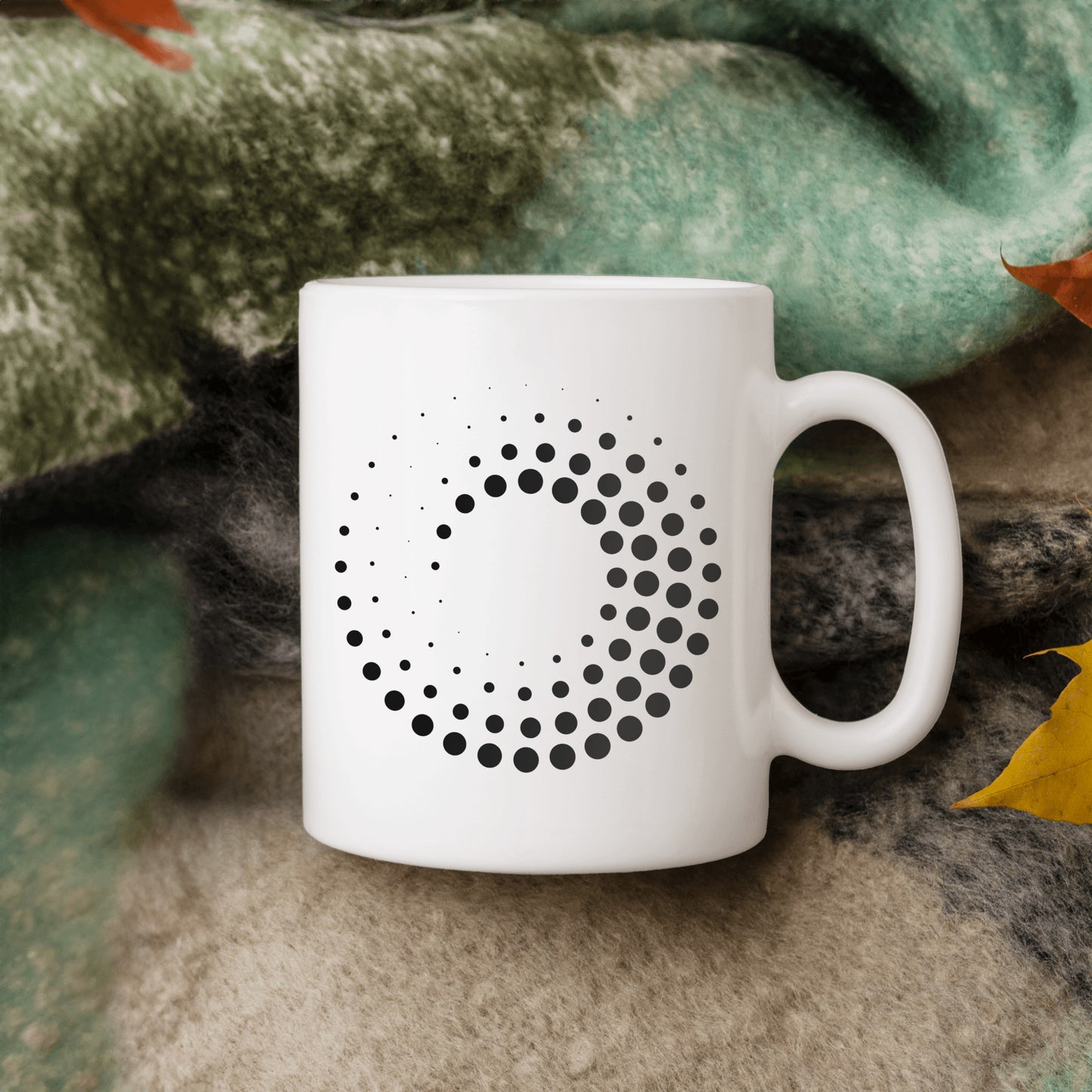 Swirl of Serenity Dotted spiral ceramic mug | abstract design | perfect mug for anyone - free shipping