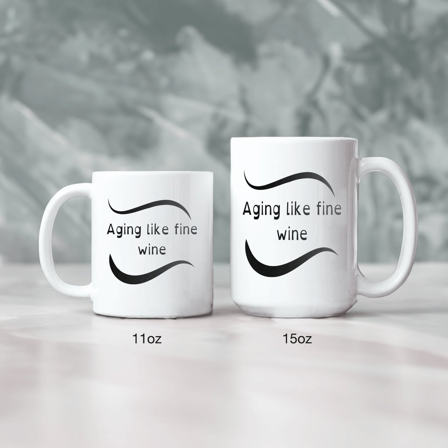 Timelessness and Sophistication: Aging like fine wine ceramic mug - free shipping