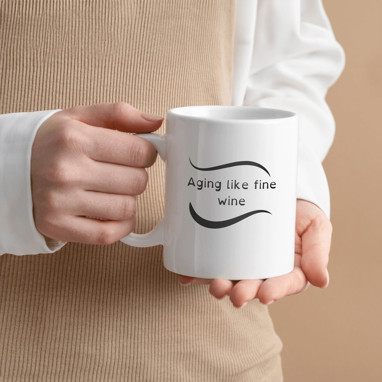 Timelessness and Sophistication: Aging like fine wine ceramic mug - free shipping