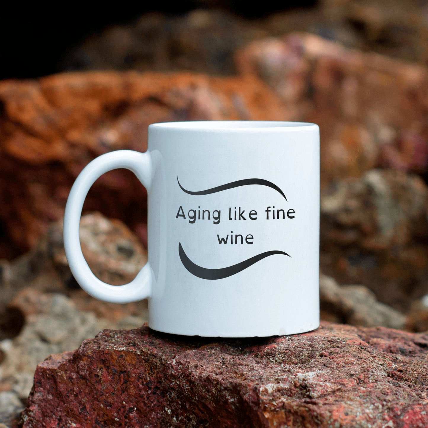 Timelessness and Sophistication: Aging like fine wine ceramic mug - free shipping