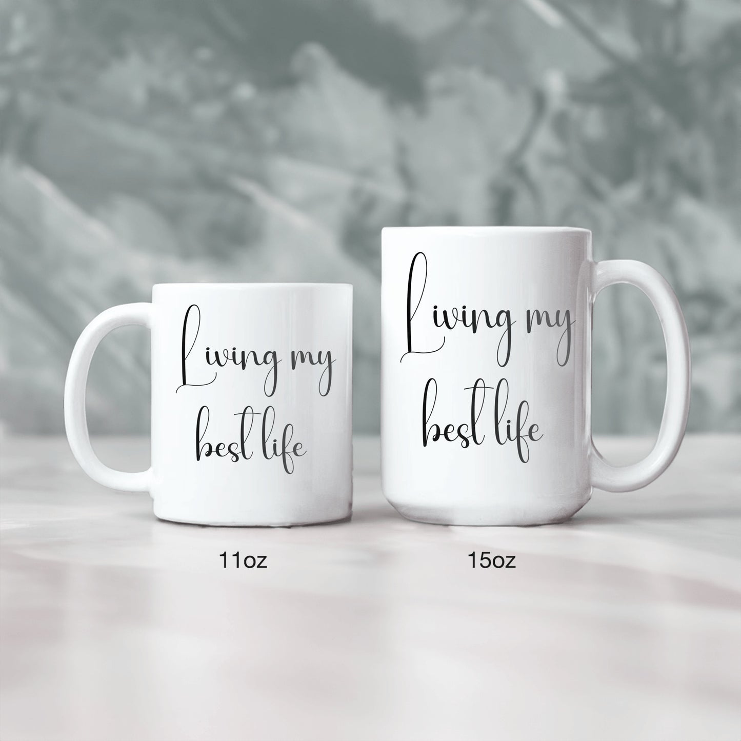 Let the positivity in with this "living my best life" ceramic mug - free shipping