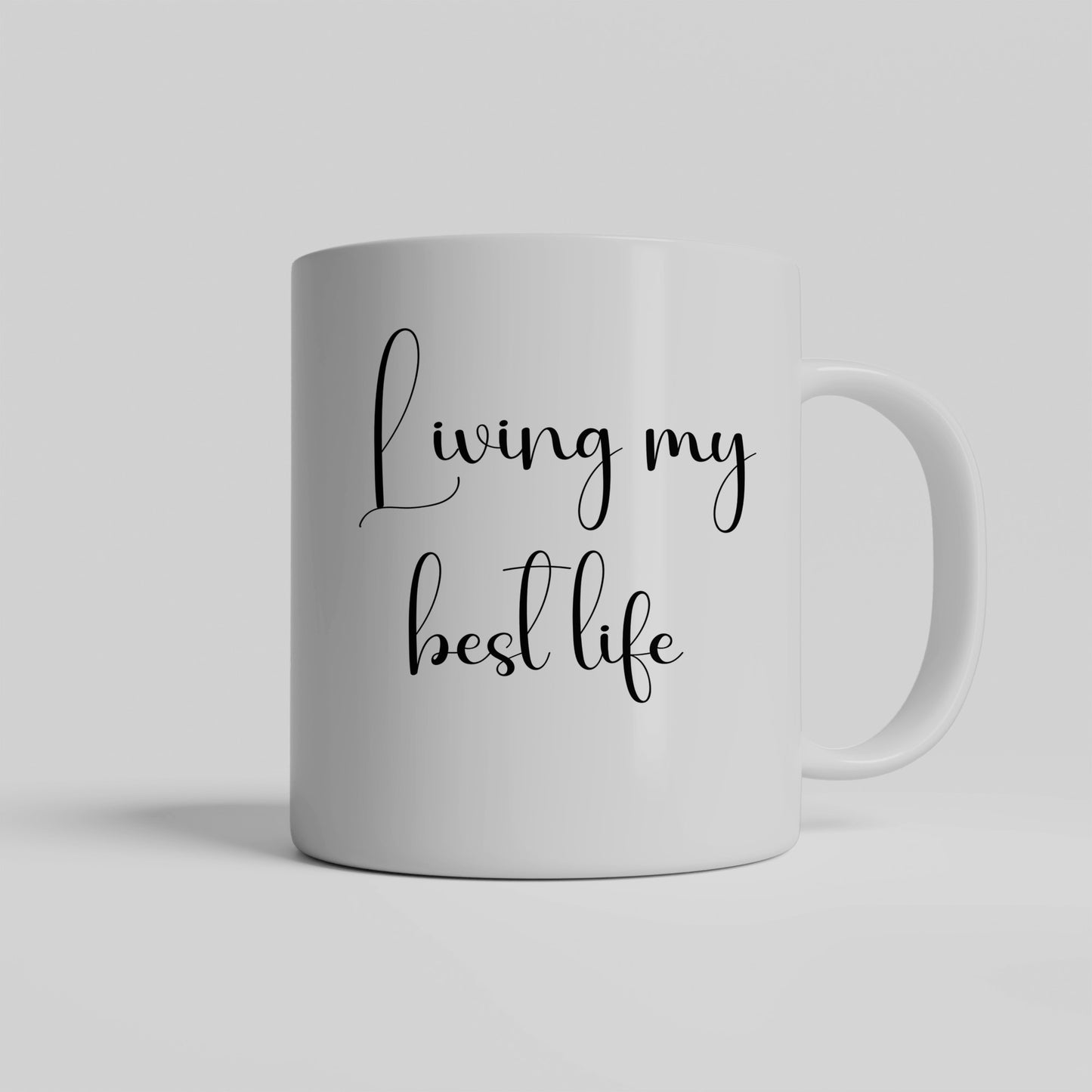 Let the positivity in with this "living my best life" ceramic mug - free shipping