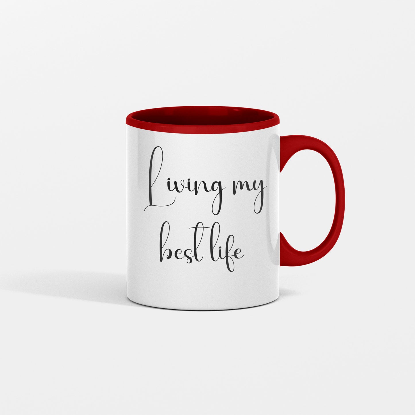 Let the positivity in with this "living my best life" ceramic mug - free shipping