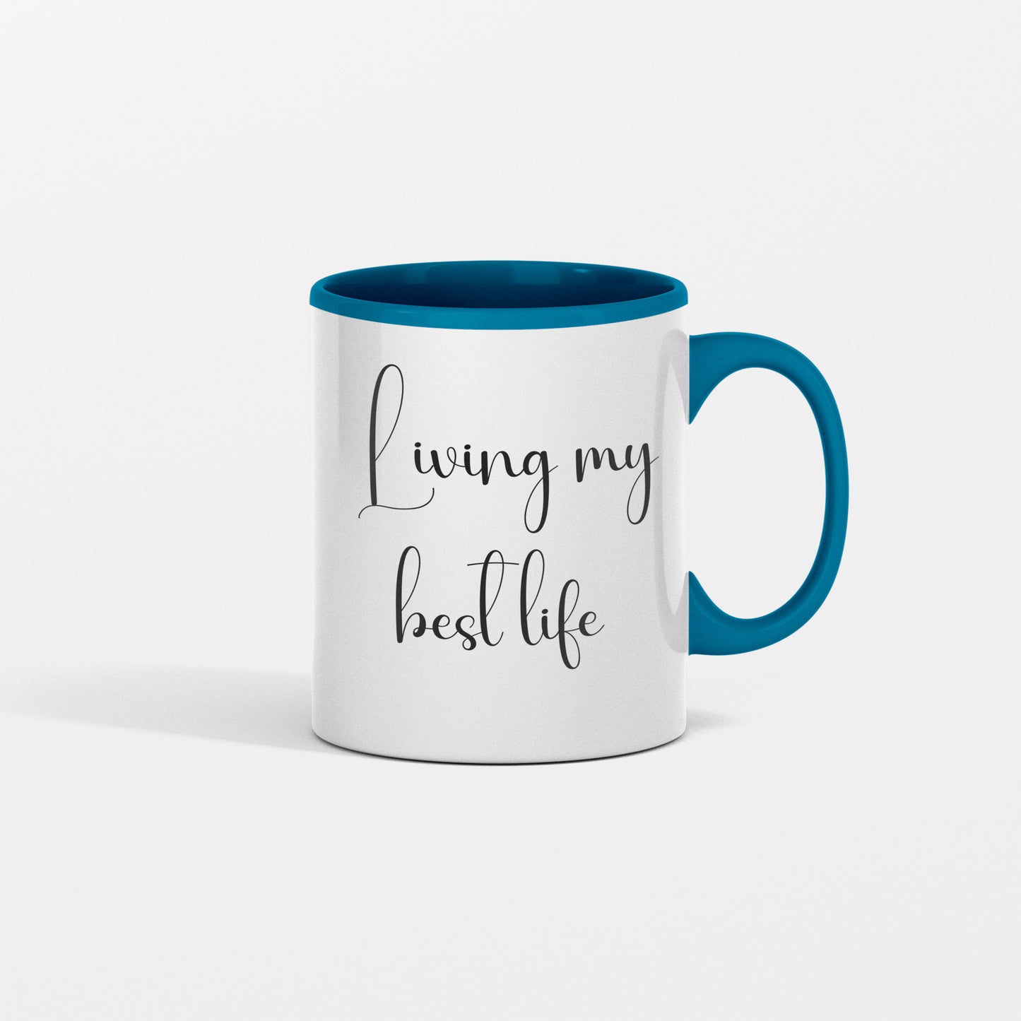 Let the positivity in with this "living my best life" ceramic mug - free shipping