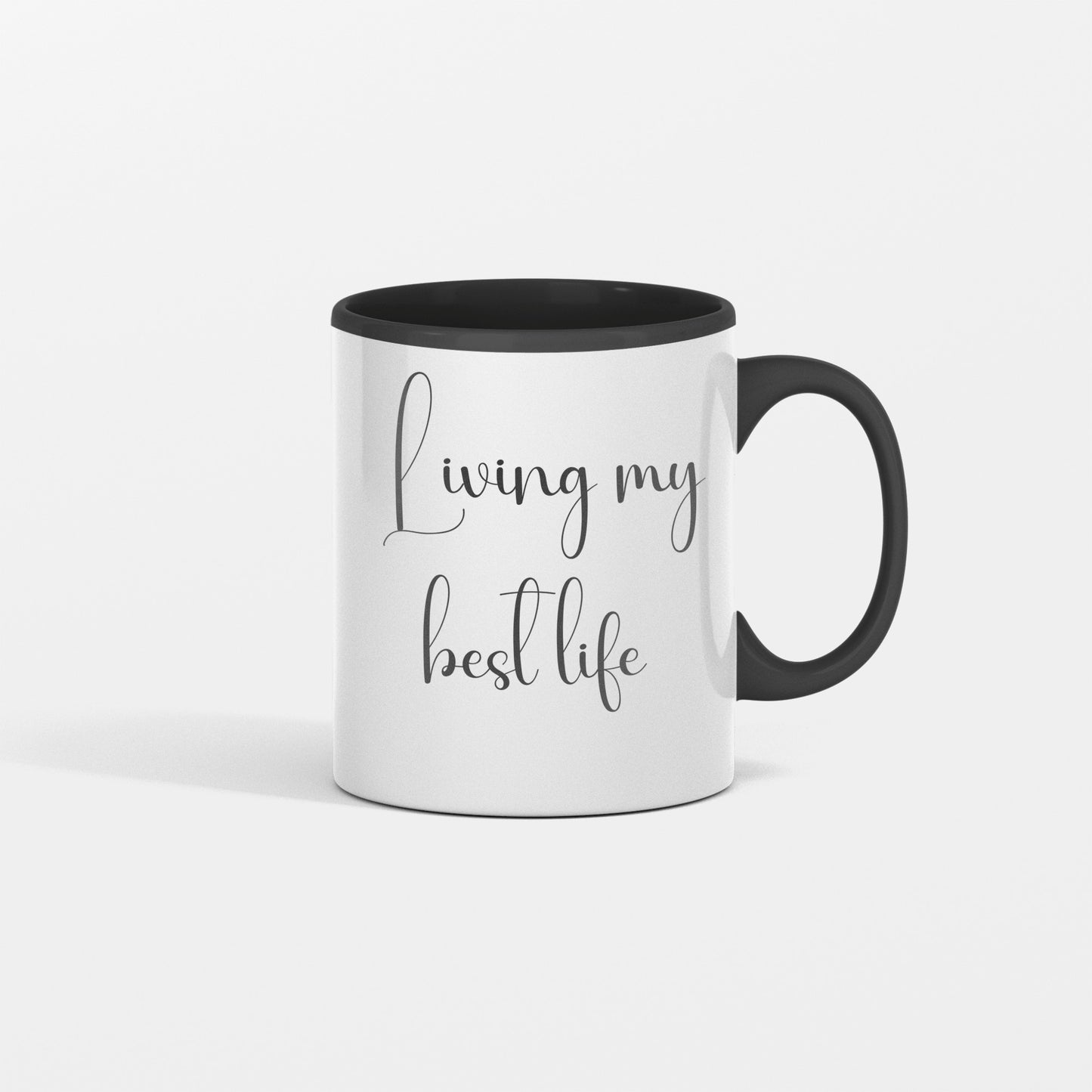 Let the positivity in with this "living my best life" ceramic mug - free shipping