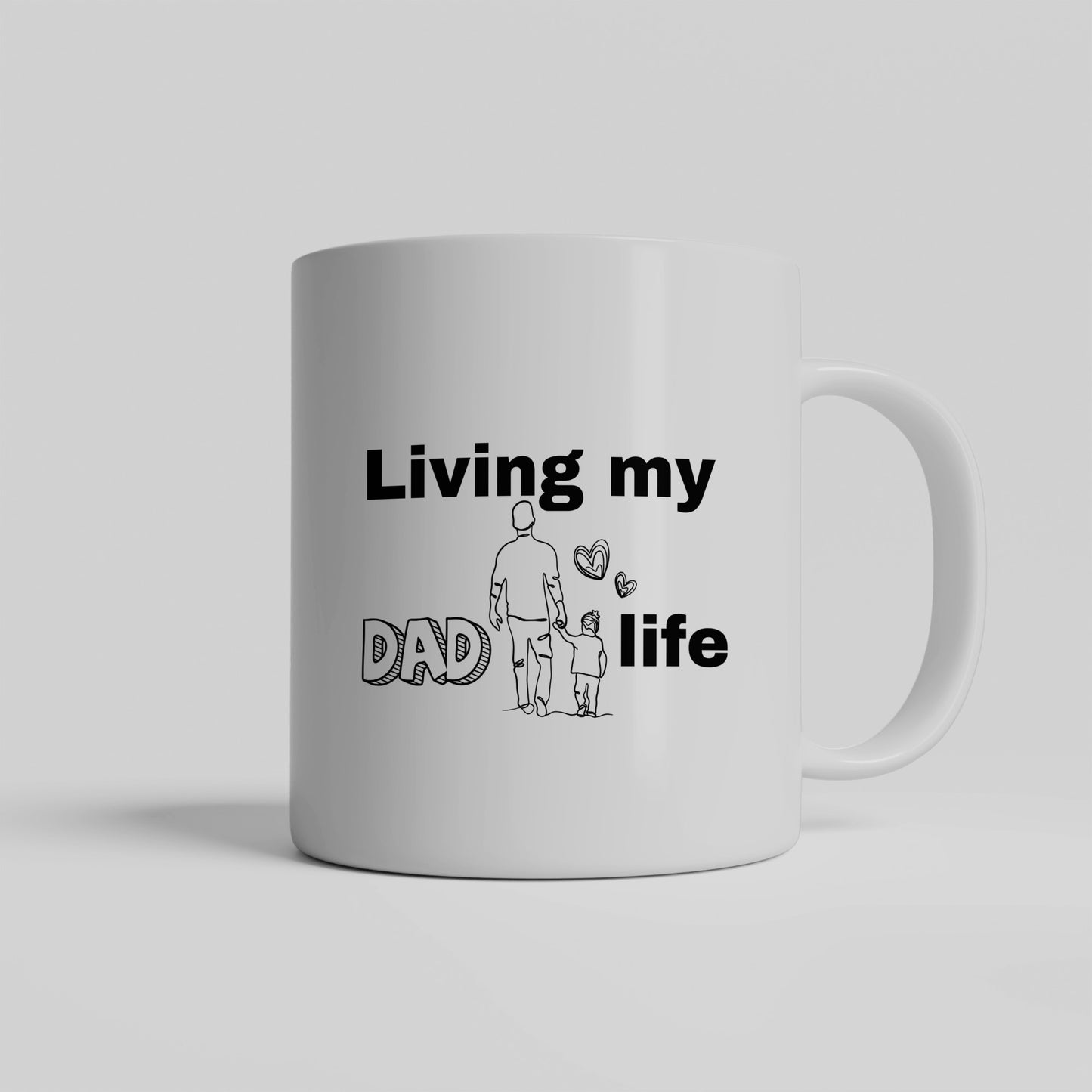 Perfect ceramic mug for the proud father, "living my dad life" - free shipping