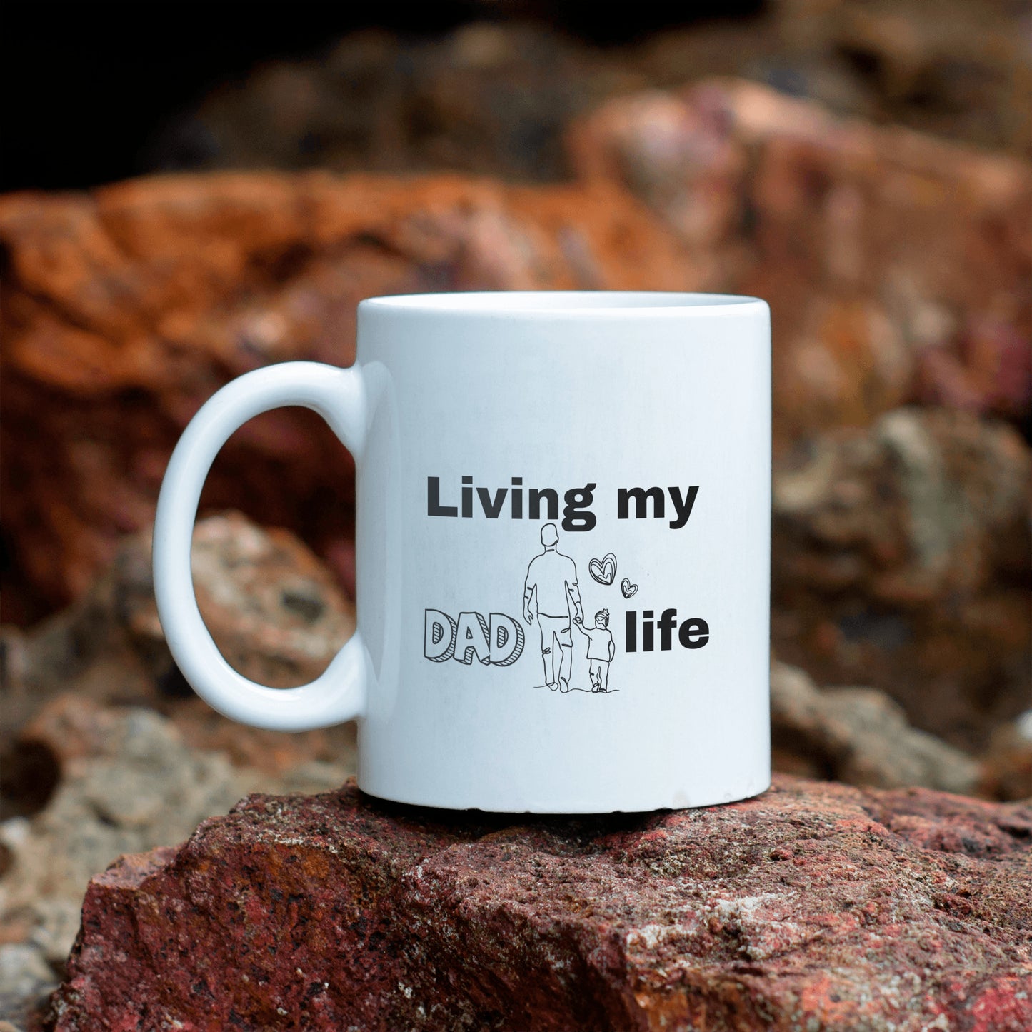 Perfect ceramic mug for the proud father, "living my dad life" - free shipping