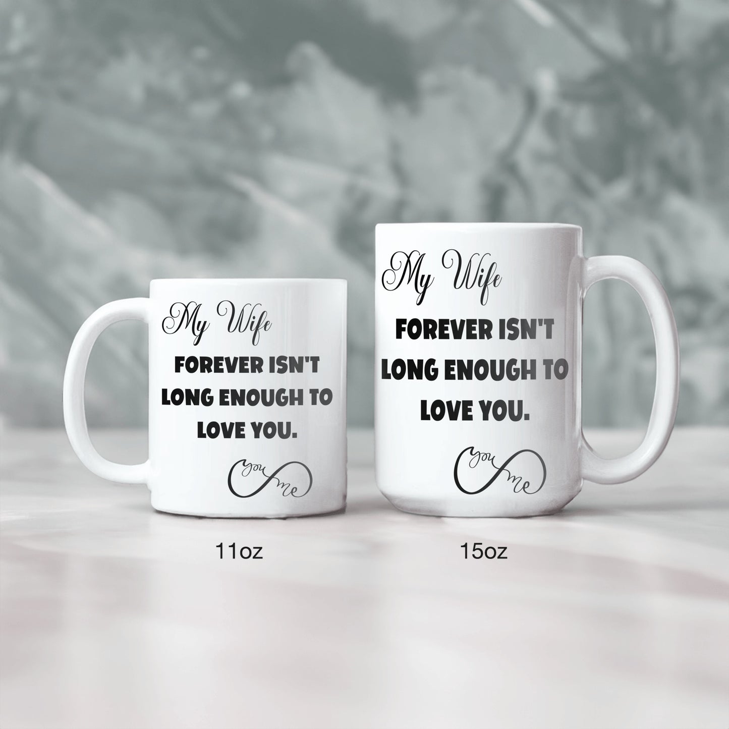 Forever love ceramic mug, from Husband to Wife | Forever isn't long enough to love you - free shipping to USA