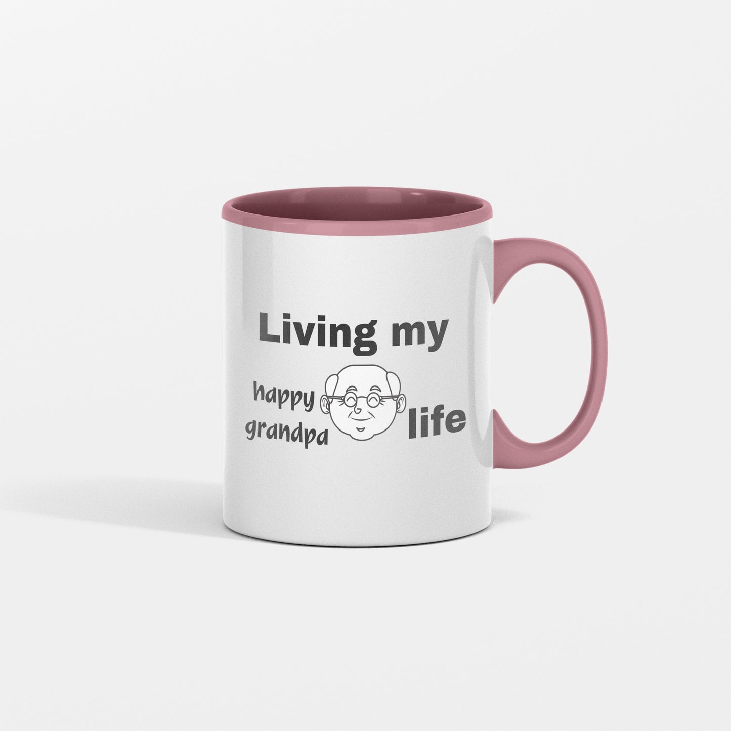 Let Joy in with this ceramic mug, "Living my happy grandpa life" - free shipping