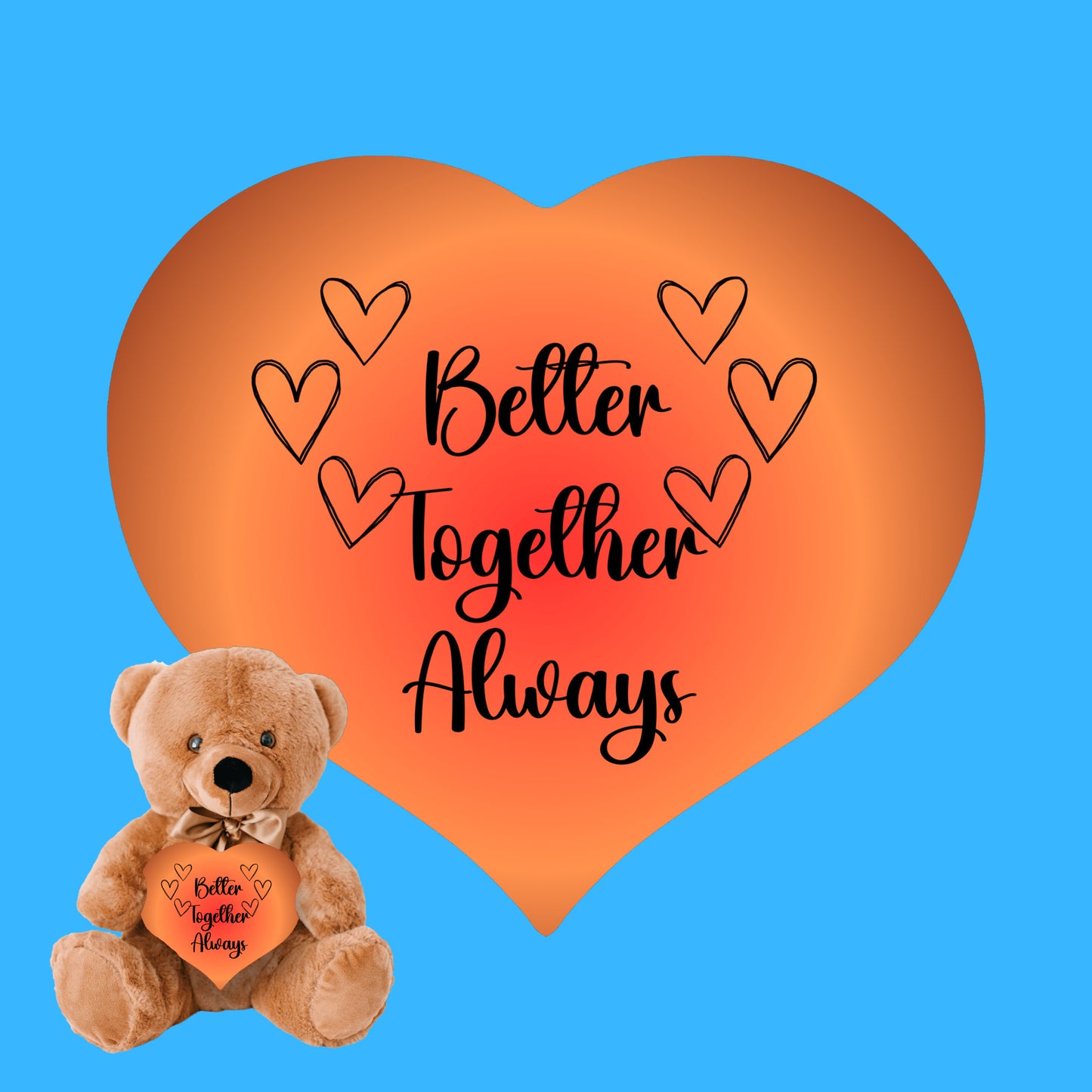 Heartfelt Togetherness Plush Teddy Bear - Better together always - free shipping to USA