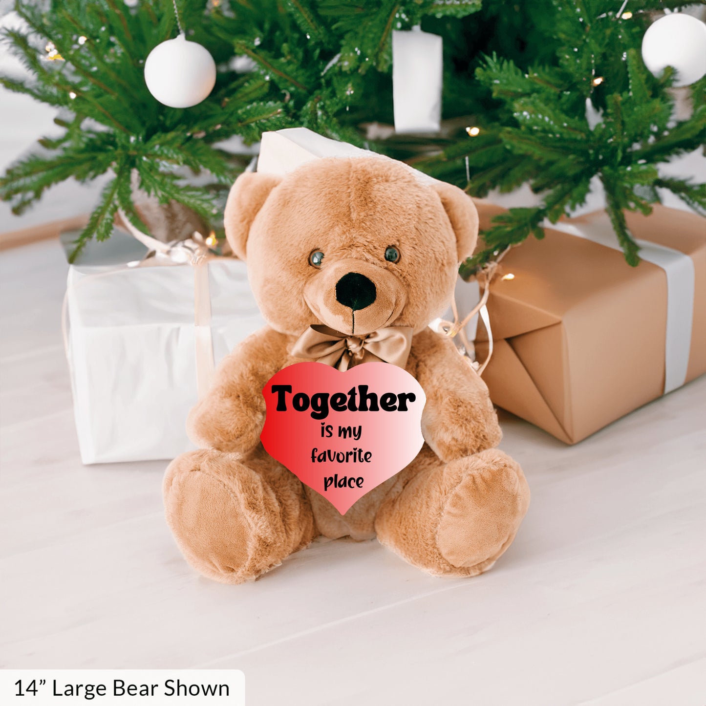 Romantic Vibes Plush Teddy Bear- Together is my favorite place - Free shipping to USA