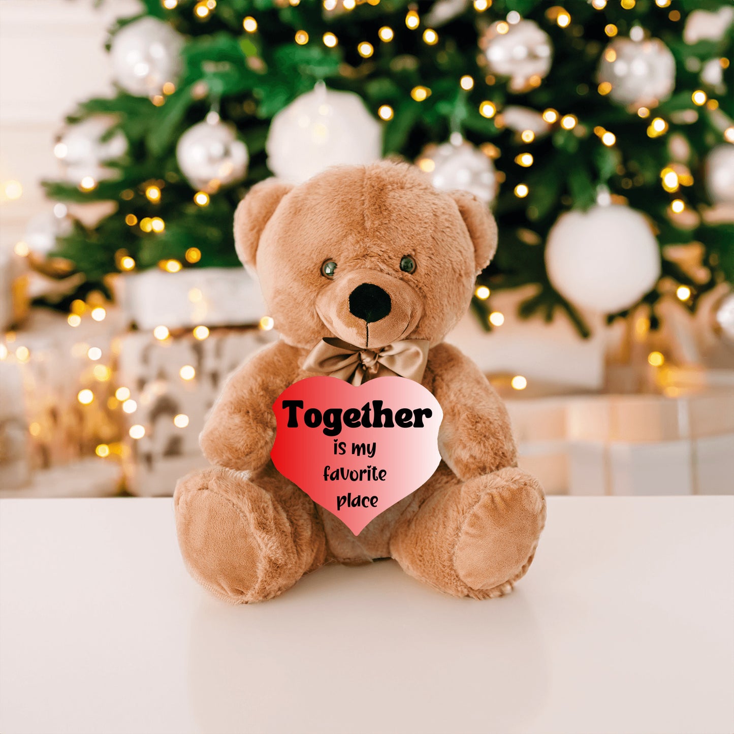 Romantic Vibes Plush Teddy Bear- Together is my favorite place - Free shipping to USA