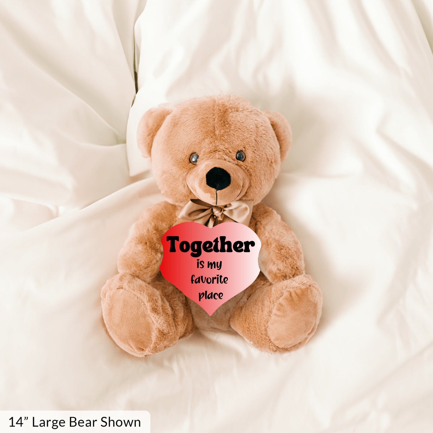 Romantic Vibes Plush Teddy Bear- Together is my favorite place - Free shipping to USA