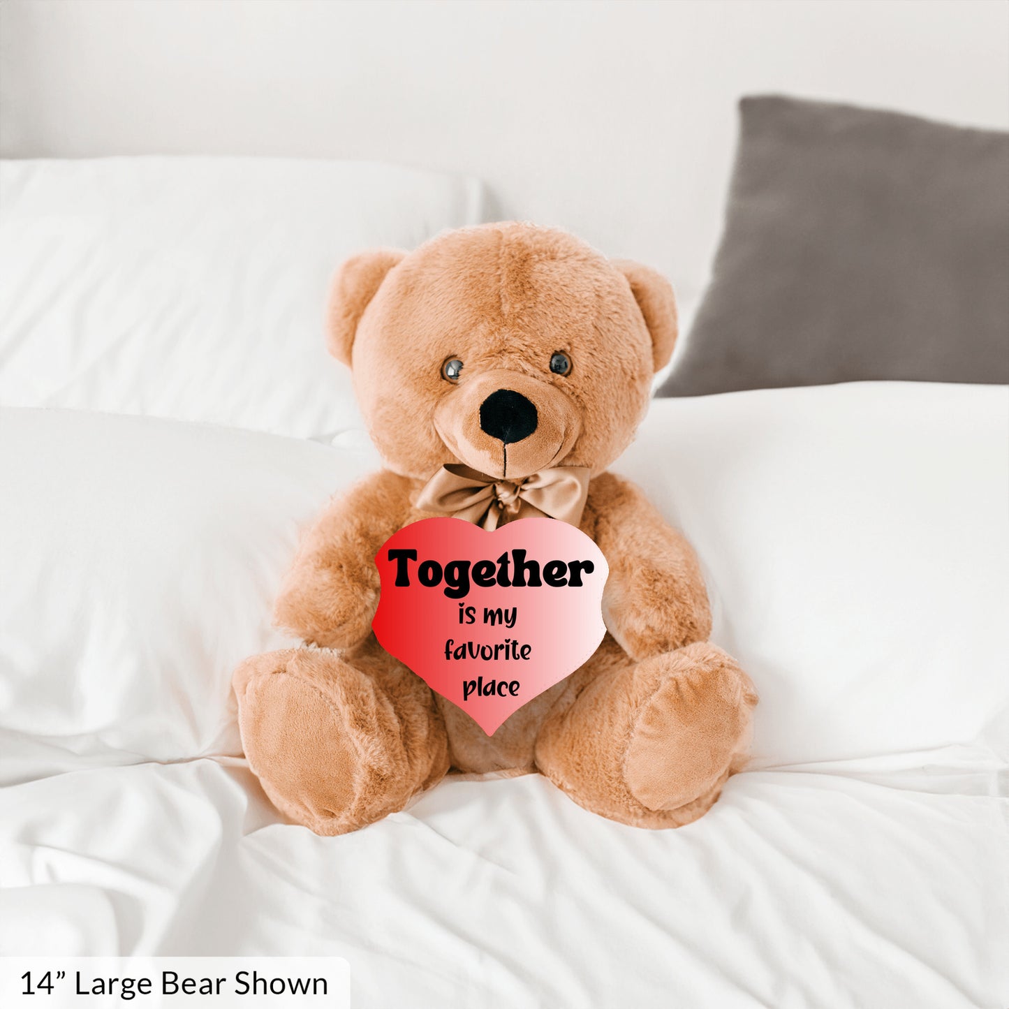 Romantic Vibes Plush Teddy Bear- Together is my favorite place - Free shipping to USA