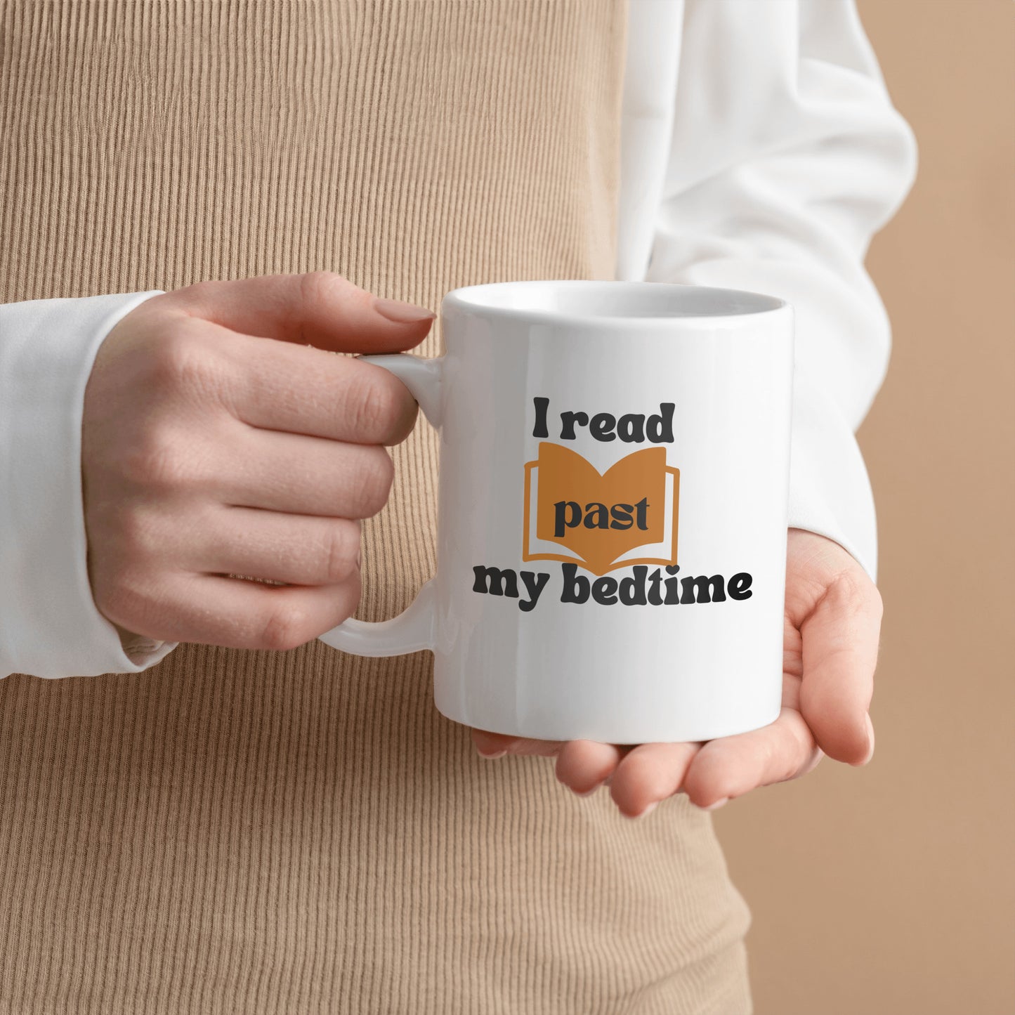 I Read Past My Bedtime Mug - Whimsical Ceramic Coffee Cup for Book Lovers - Ideal Gift for Night Owls and Avid Readers - free shipping to USA