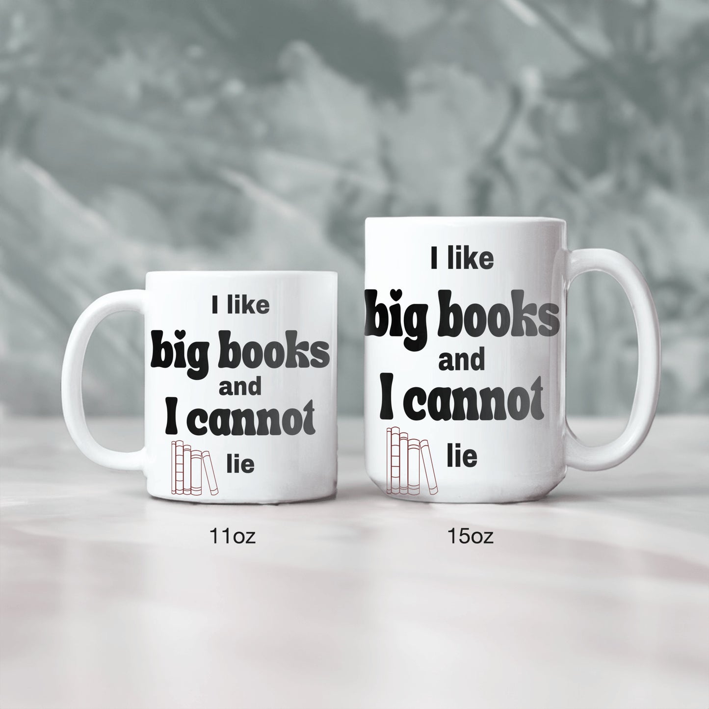 I Like Big Books and I Cannot Lie Mug - Fun Ceramic Cup for Book Lovers - Perfect Gift for Avid Readers and Bibliophiles - free shipping to USA