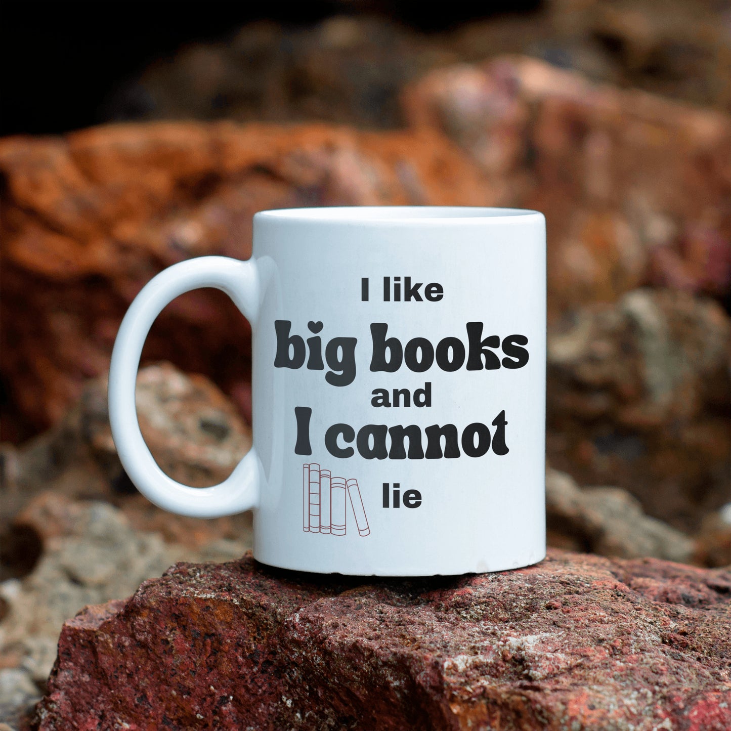 I Like Big Books and I Cannot Lie Mug - Fun Ceramic Cup for Book Lovers - Perfect Gift for Avid Readers and Bibliophiles - free shipping to USA