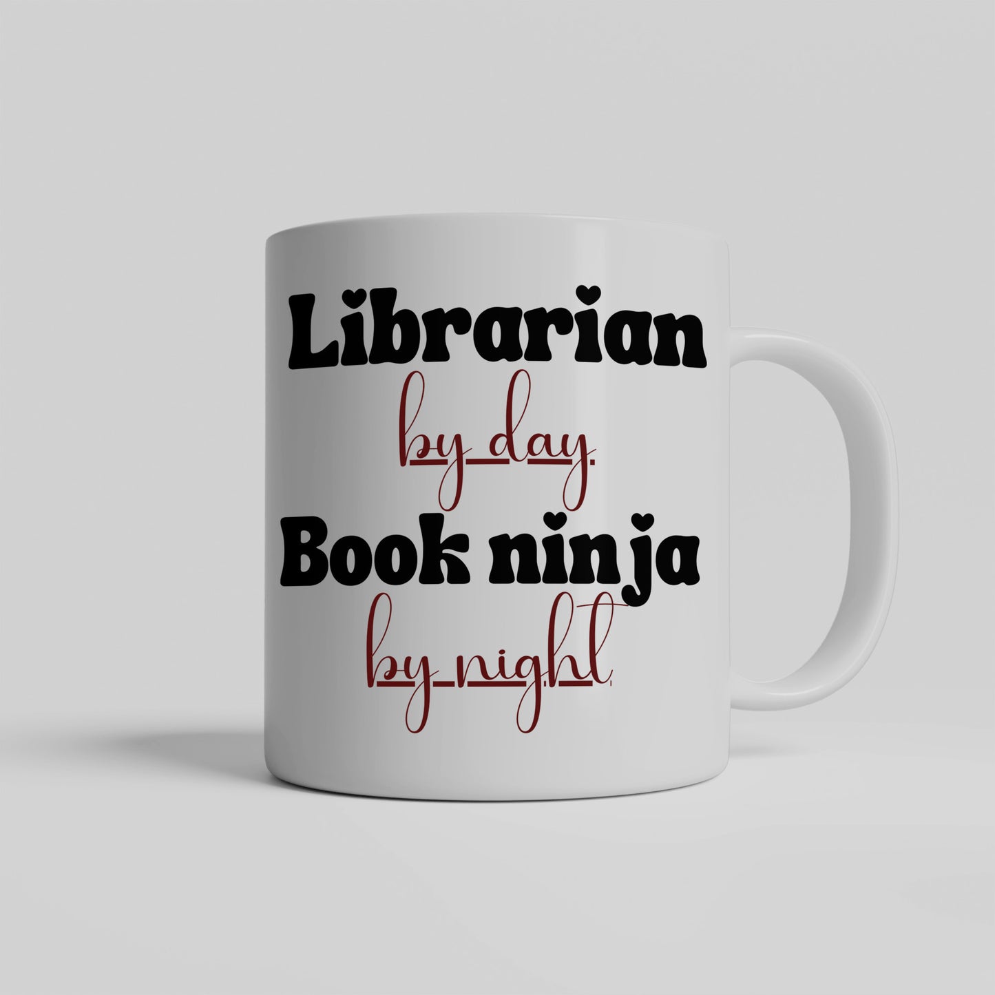 Librarian by Day, Book Ninja by Night Mug - Perfect Ceramic Cup for the Stealthy Book Lover - Ideal Gift for Literary Warriors -free shipping to USA