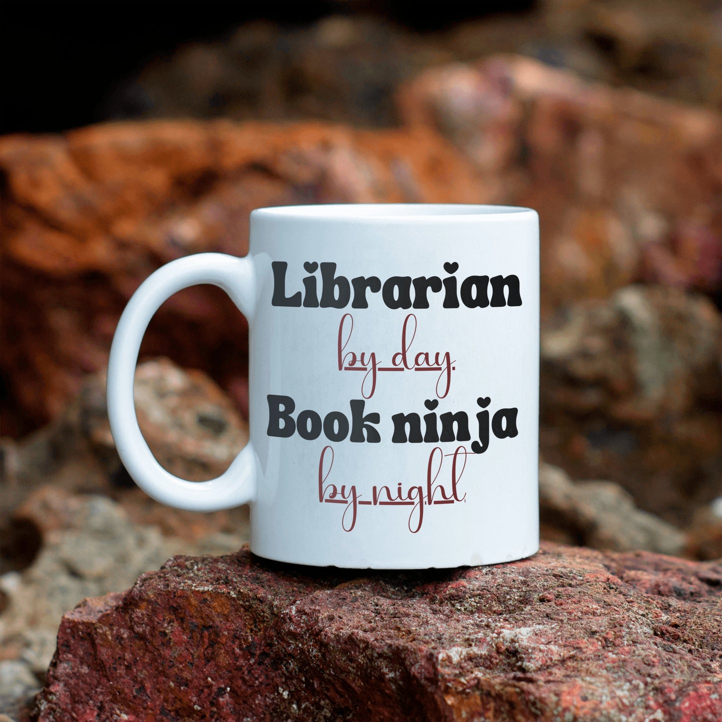 Librarian by Day, Book Ninja by Night Mug - Perfect Ceramic Cup for the Stealthy Book Lover - Ideal Gift for Literary Warriors -free shipping to USA