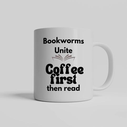 Bookworms unite ceramic coffee mug- Celebrate Your Love for Reading - Perfect for Avid Readers and Book Clubs - free shipping to USA