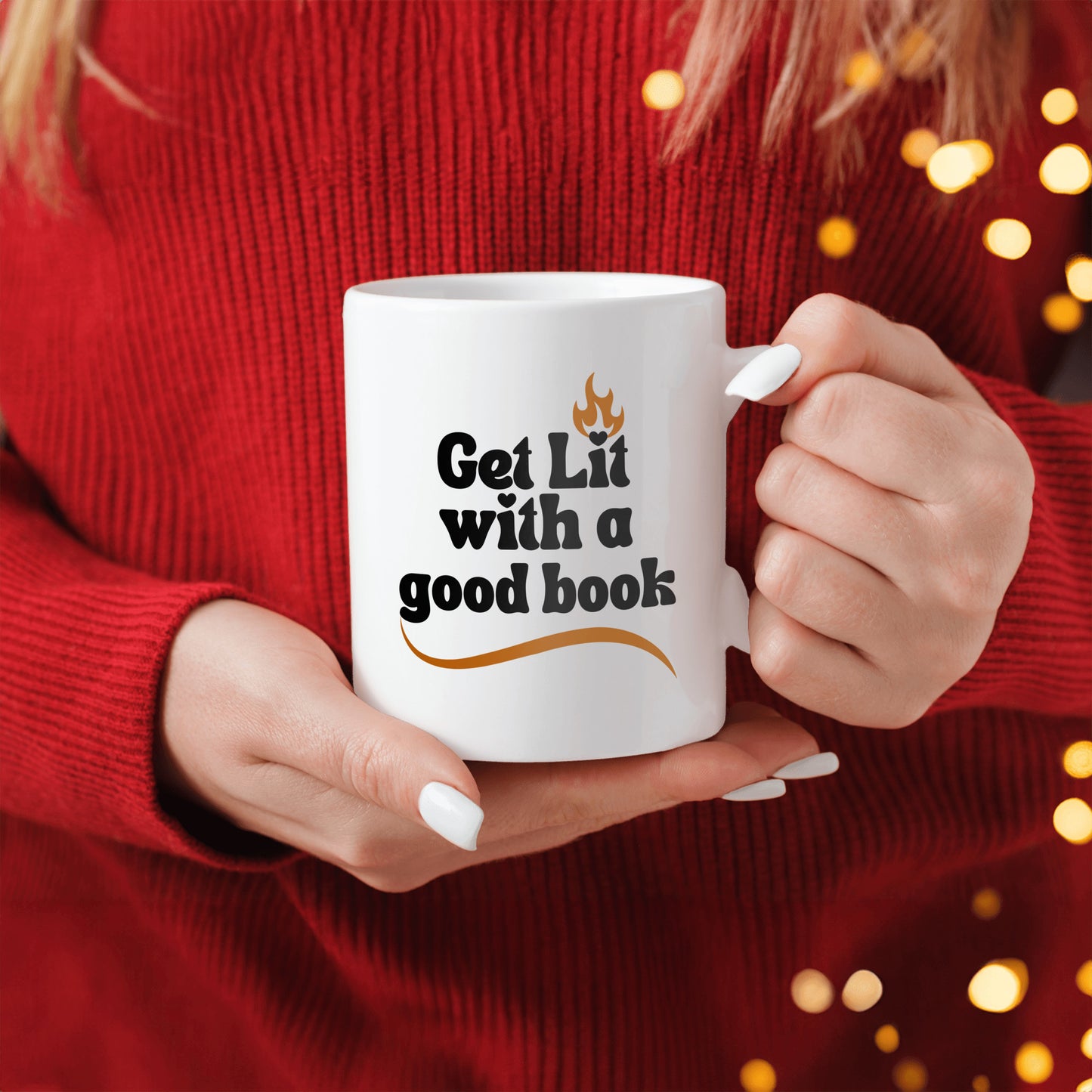 Get Lit with a Good Book Ceramic Mug - Ideal gift for book clubs, avid readers, book lovers - free shipping to USA