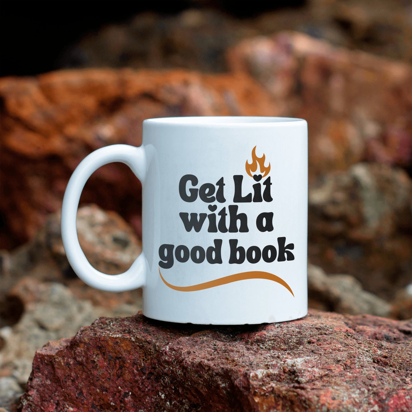 Get Lit with a Good Book Ceramic Mug - Ideal gift for book clubs, avid readers, book lovers - free shipping to USA