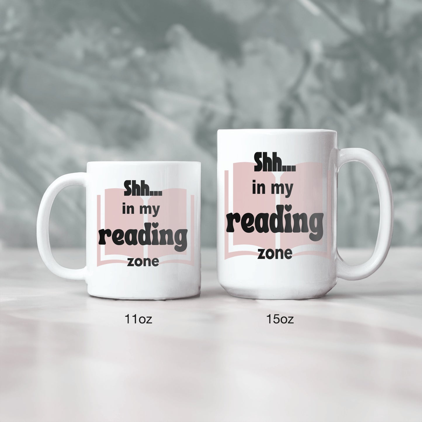 Shh..in my reading zone ceramic coffee mug - Great gift for reader - free shipping to USA