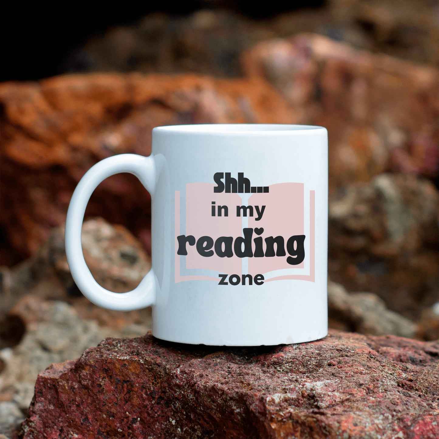 Shh..in my reading zone ceramic coffee mug - Great gift for reader - free shipping to USA