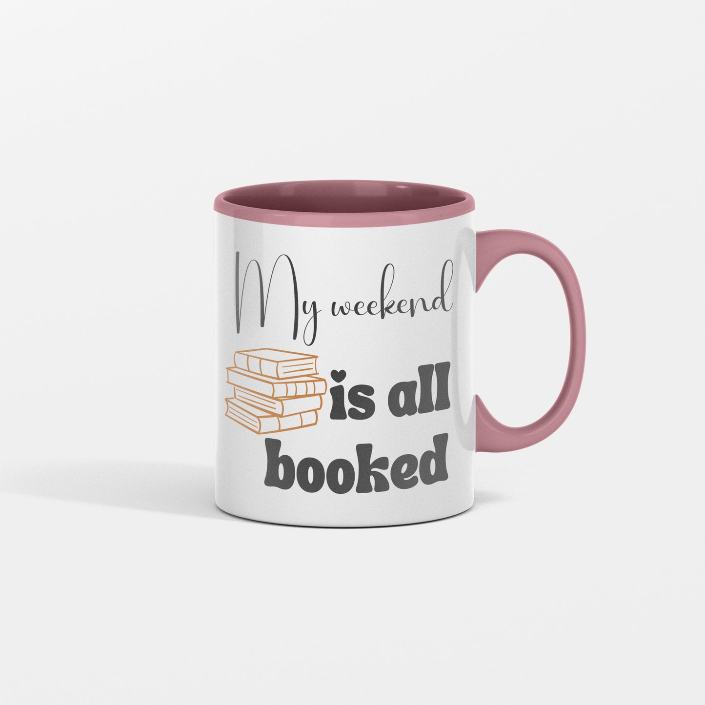 Delightful ceramic coffee mug for the book enthusiast - My weekend is all booked - Perfect for book clubs - Free shipping to USA