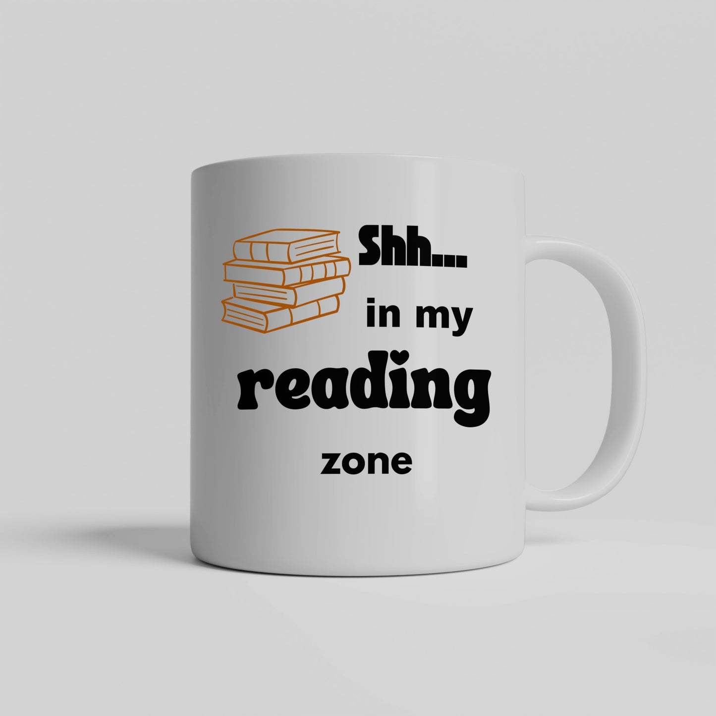 Lovely ceramic coffee mug for a book / reading enthusiast - Shh...in my reading zone - free shipping