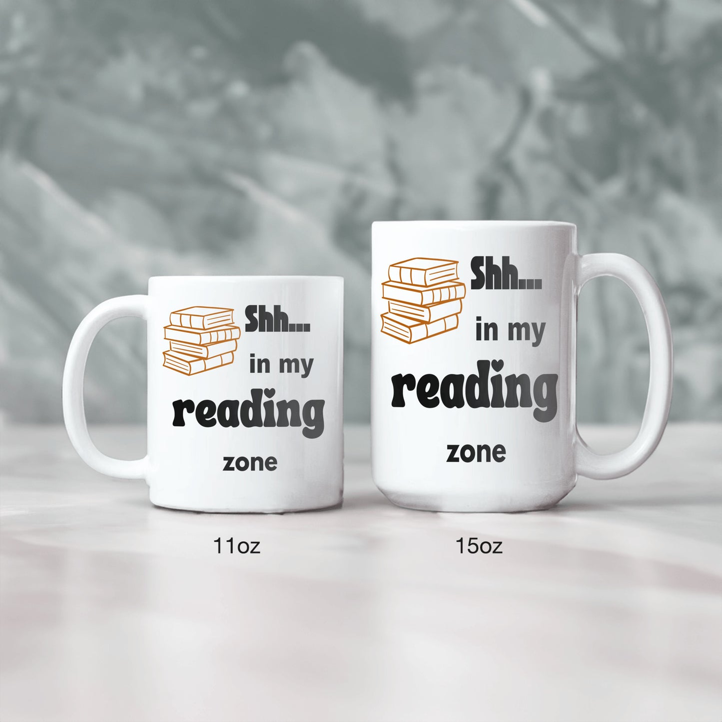 Lovely ceramic coffee mug for a book / reading enthusiast - Shh...in my reading zone - free shipping