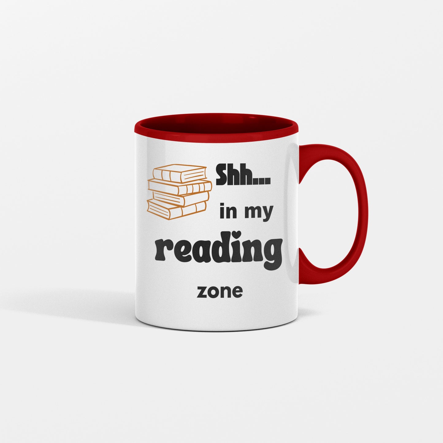 Lovely ceramic coffee mug for a book / reading enthusiast - Shh...in my reading zone - free shipping