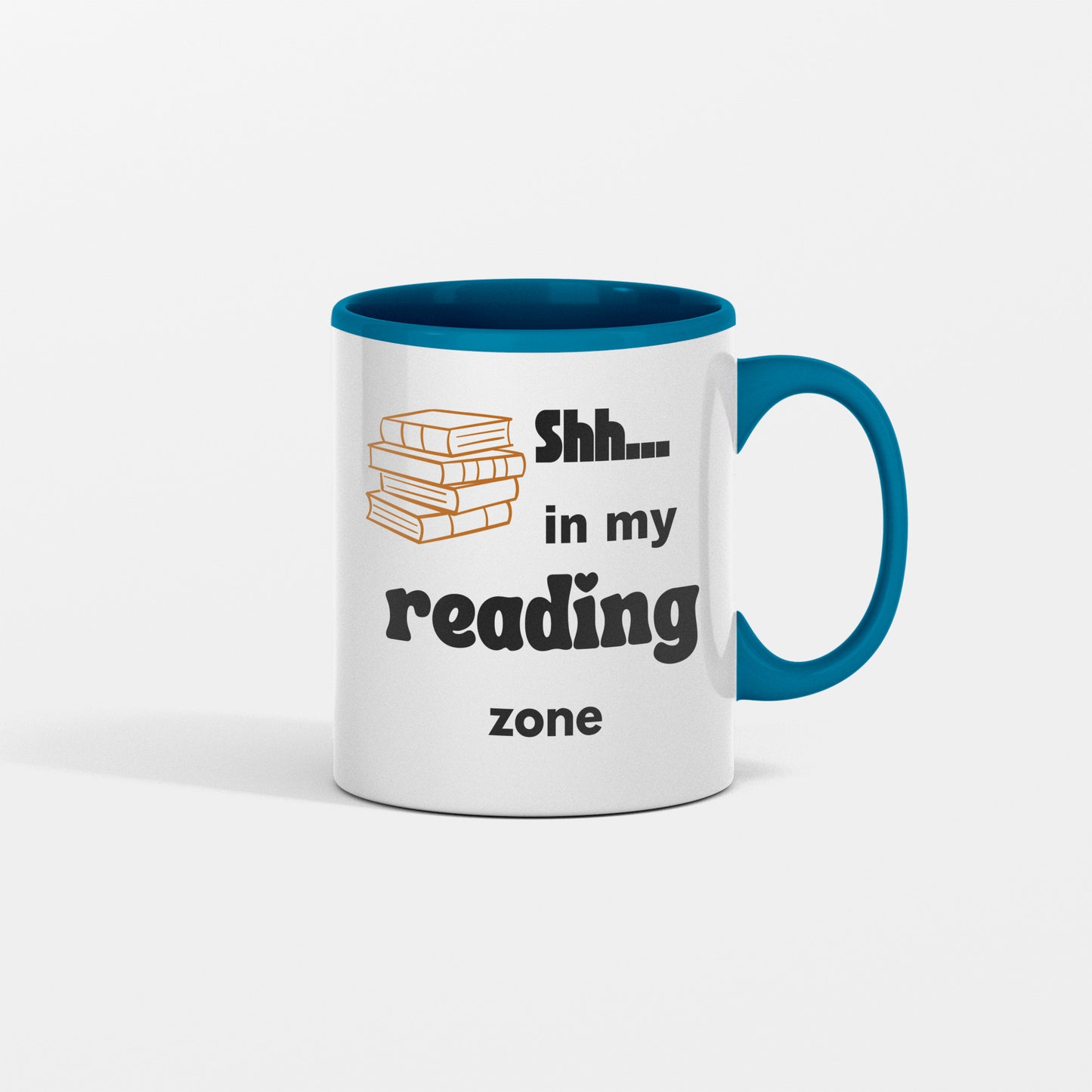 Lovely ceramic coffee mug for a book / reading enthusiast - Shh...in my reading zone - free shipping