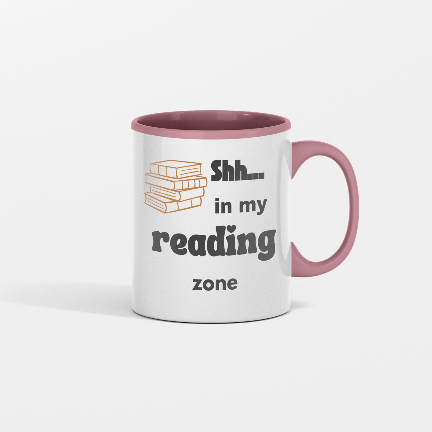 Lovely ceramic coffee mug for a book / reading enthusiast - Shh...in my reading zone - free shipping