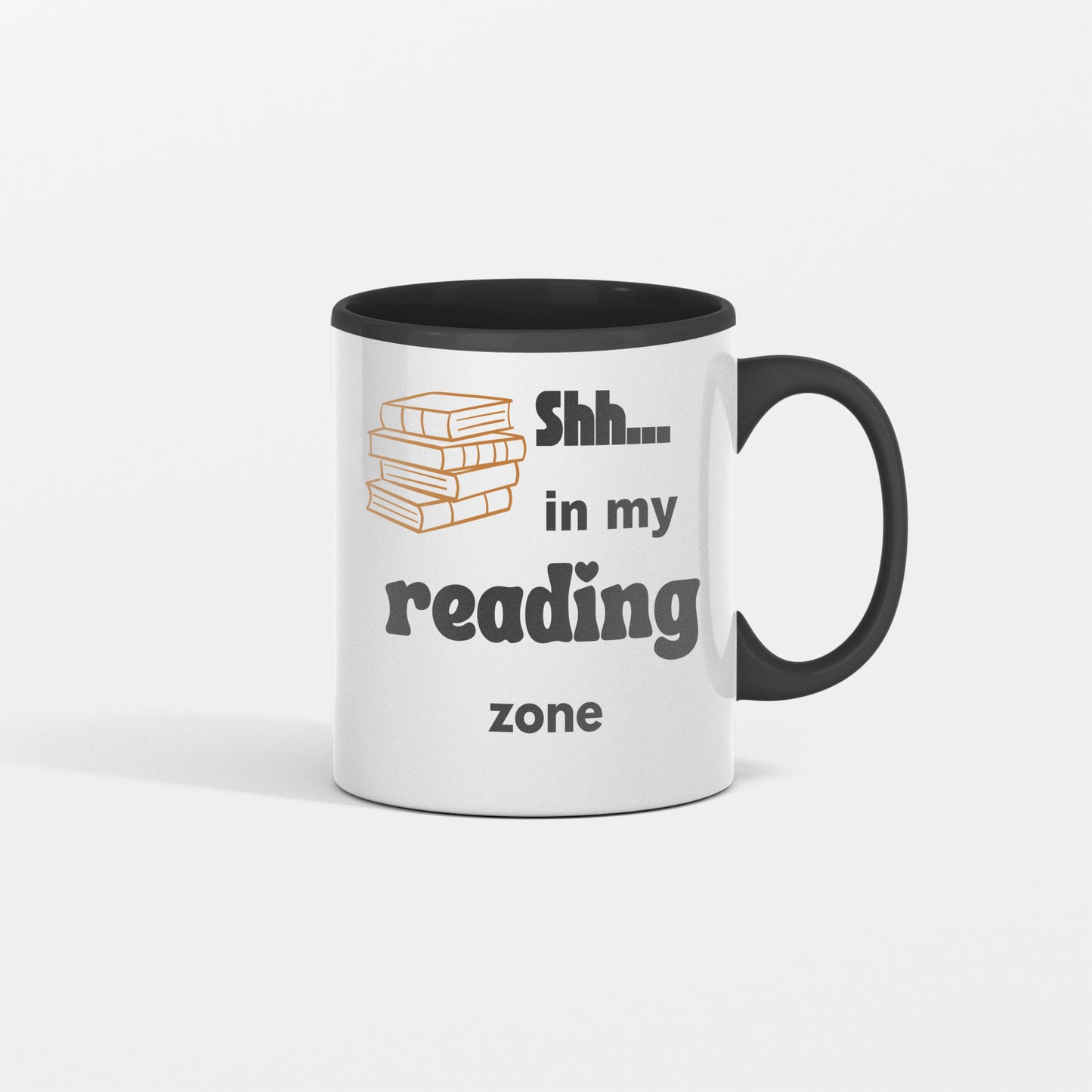 Lovely ceramic coffee mug for a book / reading enthusiast - Shh...in my reading zone - free shipping