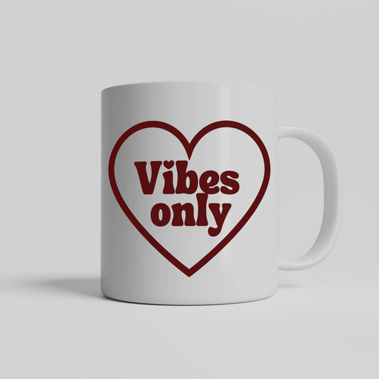 Love vibes only ceramic coffee mug - Let love in with this gift for men, women, friends, coworkers, valentines', anniversaries, engagements, weddings, sweet moments - free shipping to USA