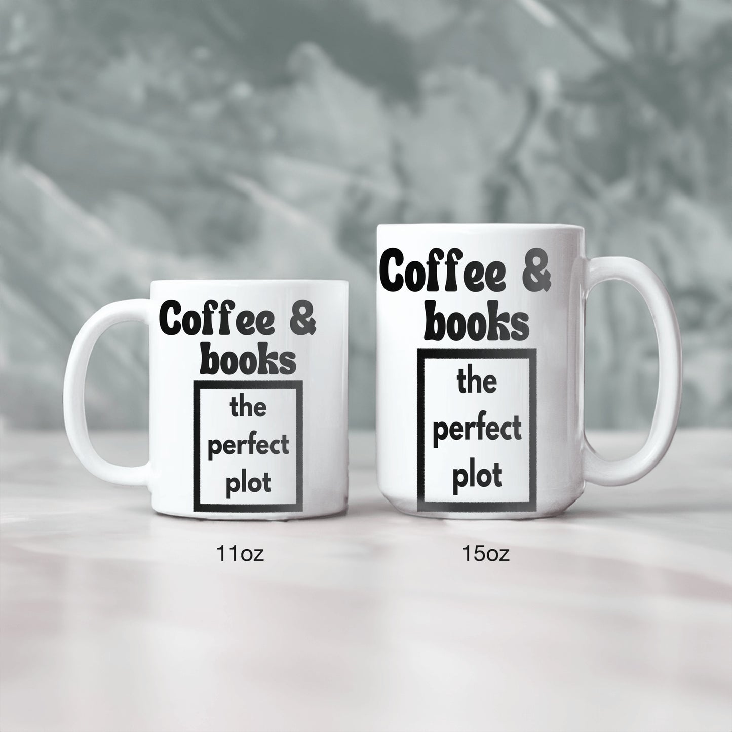 The Perfect Plot: Coffee and Books Ceramic Mug - Celebrate Your Love for Literature and Caffeine with This Whimsical Cup - free shipping to USA