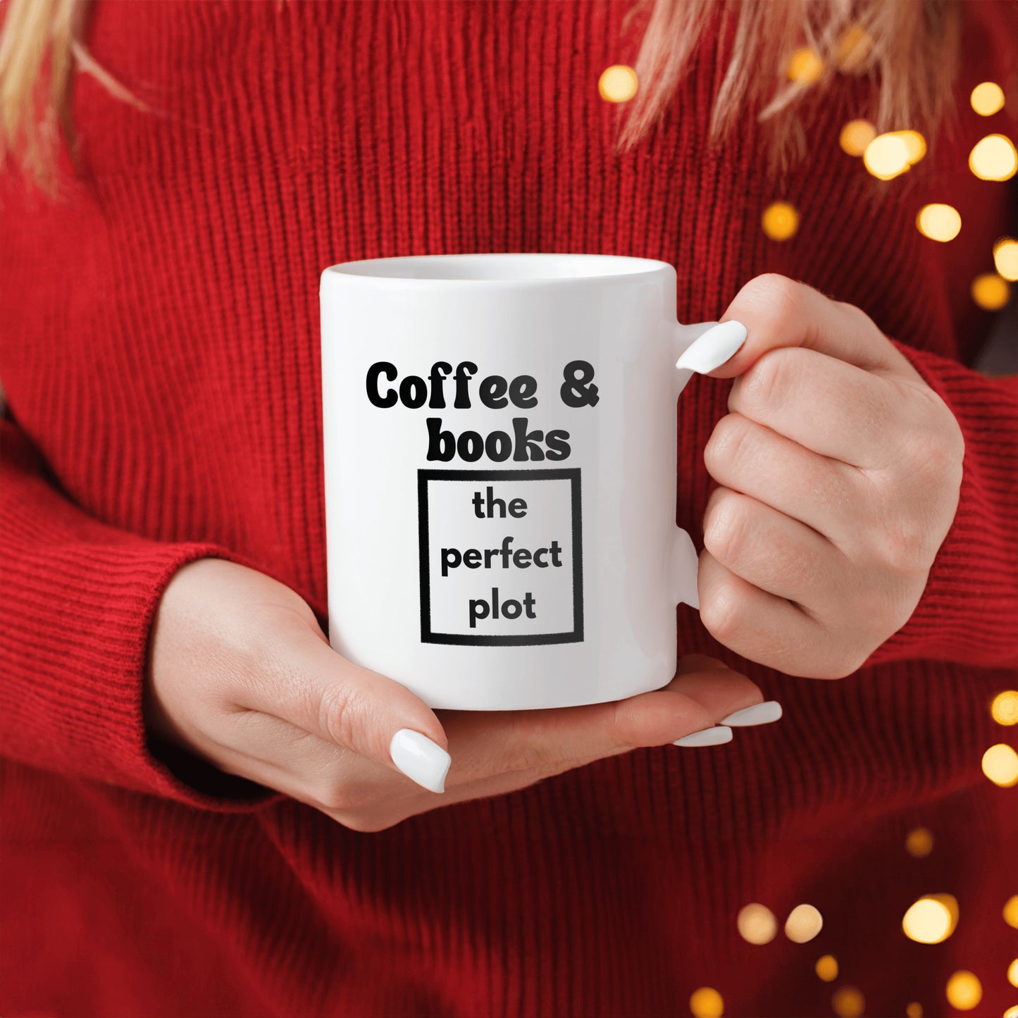 The Perfect Plot: Coffee and Books Ceramic Mug - Celebrate Your Love for Literature and Caffeine with This Whimsical Cup - free shipping to USA